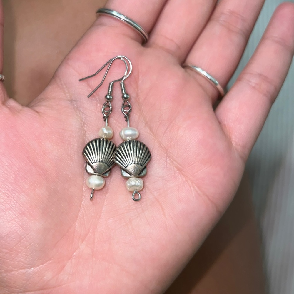 PEARL AND SHELL EARRINGS